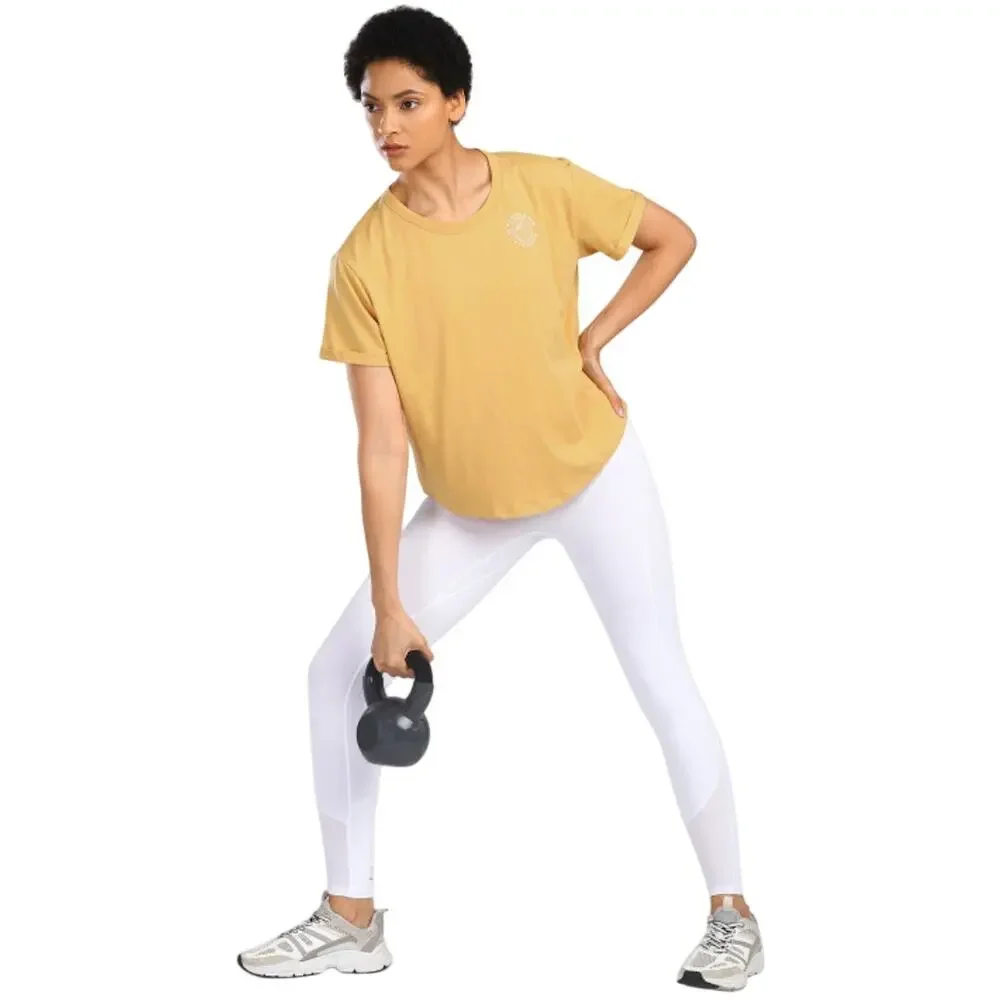 GymShark Back Print GFX Legacy TShirt Mustard Yellow Short Sleeve Women's Medium
